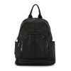 Women's capacious leather functional backpack