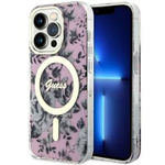 Guess GUHMP14XHCFWSP iPhone 14 Pro Max 6.7" różowy/pink hardcase Flower MagSafe