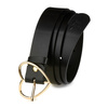 Beltimore leather belt Blamra Fashionable heart D63: colors - black, stripes - r. 105-120 cm