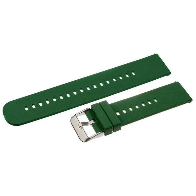 U27 rubber watch strap - dark green/silver - 18mm