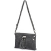 Women's small formal handbag suede grey soft adjustable strap X52