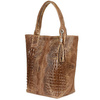 Bag Leather Bag A4 crocodile with Sachet taupe L94