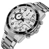 Silver elegant men's watch bracelet large solid Perfect CH02M