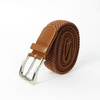 Elegant, woven belt for man SOLIER SB08 brown