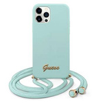 Guess GUHCP12LLSCLMGLB iPhone 12 Pro Max 6,7" jasno niebieski/light blue hardcase Metal Logo Cord