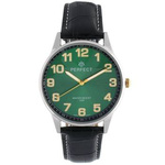 Men's watch quartz green classic leather strap C410