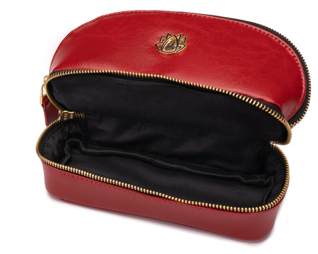 Elegant genuine leather women's beauty bag FK02 Solier red