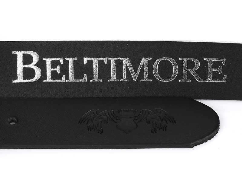 Beltimore Leder Herrengürtel schwarz schmal E06 : Farben - schwarz, Riemengröße - r.150-165 cm