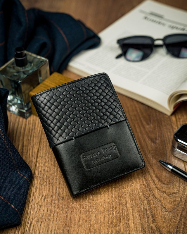 Black Leather Men's Wallet - Forever Young?