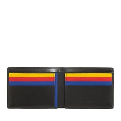 Small mens wallet Colorful Caprera by DUDU RFID blocking made in genuine nappa leather, suitable for dollars, with credit card pockets.