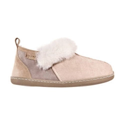 Comfortable women's leather slippers with fur