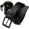 Beltimore full grain leather men's premium black belt E17 : Strap size - r.100-115 cm