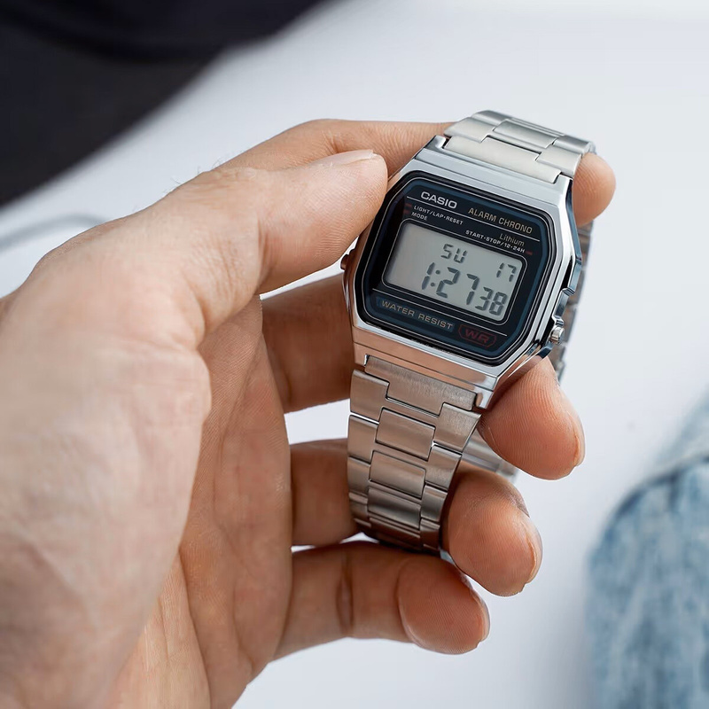 ZEGAREK MĘSKI CASIO A158WA-1D (zd093a) - KLASYKA + BOX