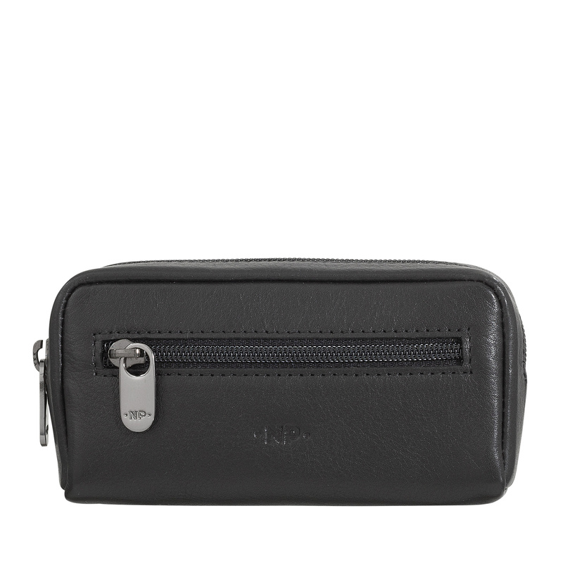 Key holder case for men women Nappa Tim by Nuvola Pelle made in genuine leather with zip closure. External zip pocket and double key ring.