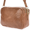 Taupe leather ladies postbag Italian croco trunk Beltimore P12