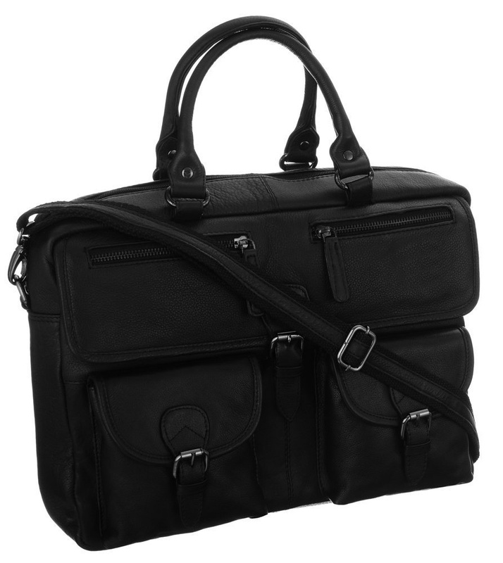 Extensive Unisex laptop bag made of natural leather