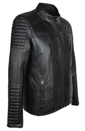 Leather fashionable men's jacket for everyday use