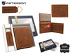 Leather wallet+key ring set PETERSON PTN SET-M-N003-CHM