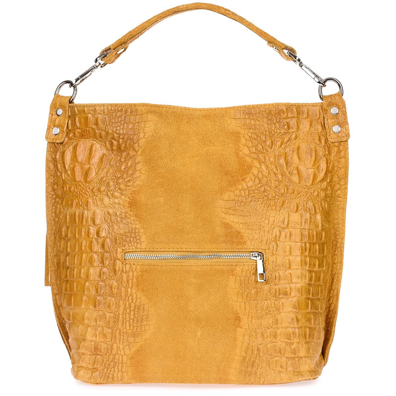 Mustard suede leather shopper bag W10