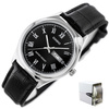 Stylish Men's watch with leather strap from CASIO