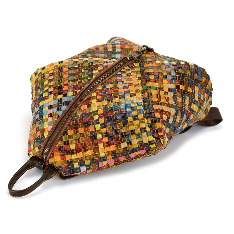 Gemusterter Lederrucksack mit Mosaikmuster