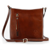 Leather, roomy women's shoulder messenger bag