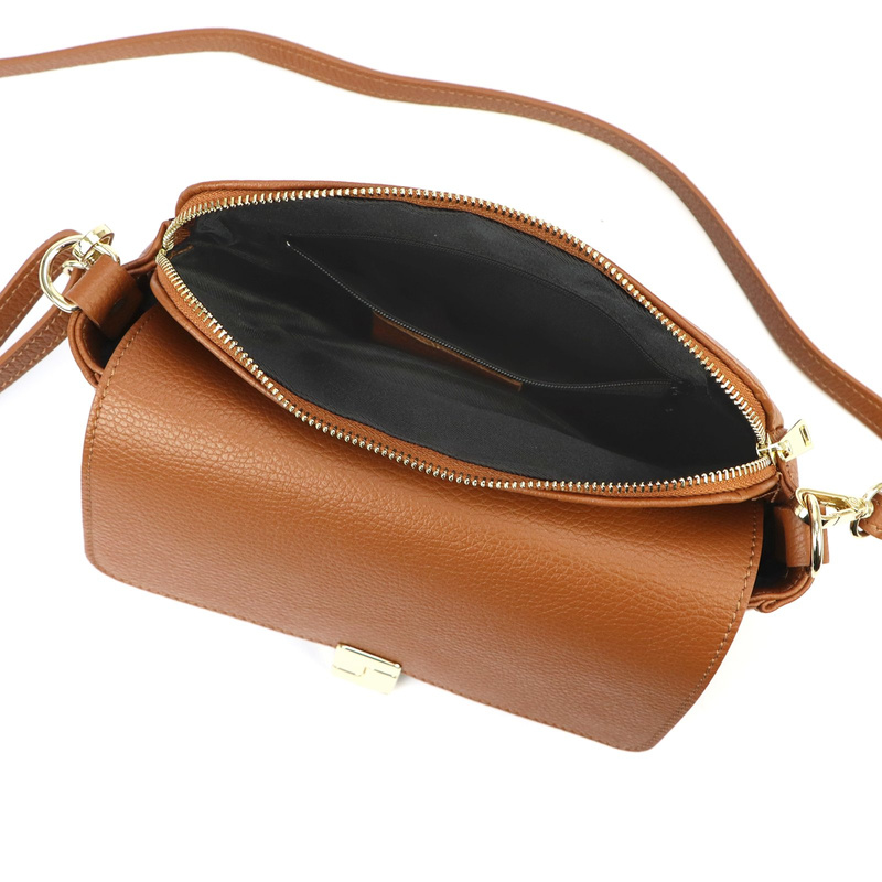 Leather elegant women's crossbody messenger bag