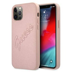 Guess GUHCP12MRSAVSRG iPhone 12/12 Pro 6,1" różowy/pink hardcase Saffiano Vintage Script