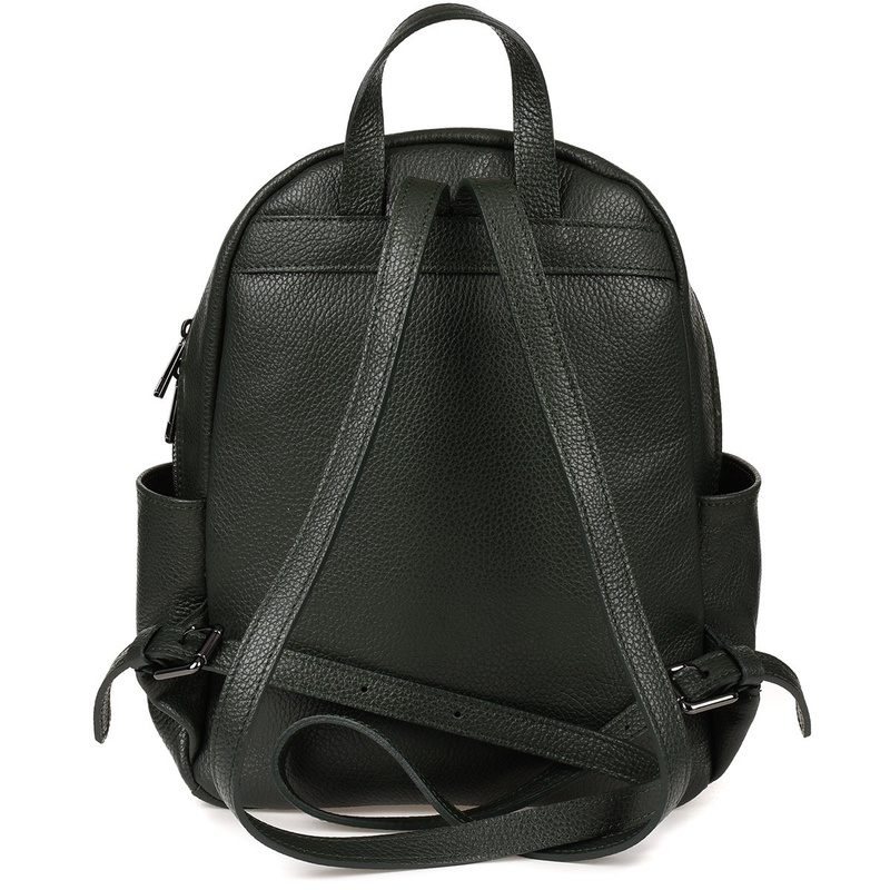 Dark green small leather women's backpack elegant backpack A5 Beltimore P15