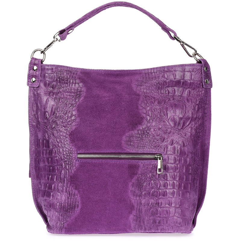 Violette Shopper-Tasche aus Wildleder W10