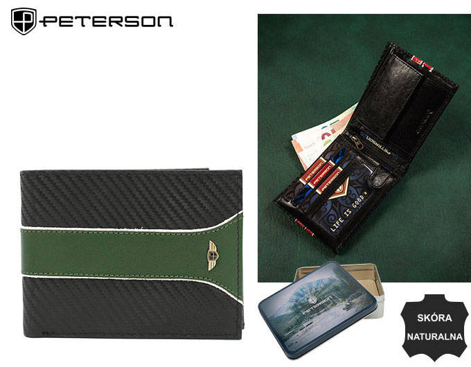 Men's genuine leather wallet Peterson PTN 304 MOTO2