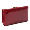 Patent leather large women's wallet with leaves