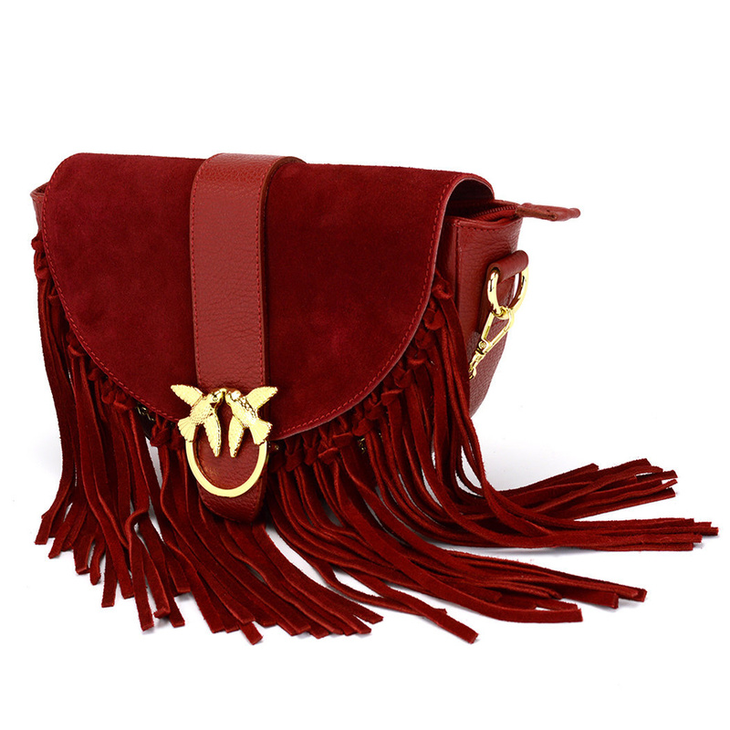 Vera Pelle leather crossbody bag with tassels