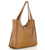 Modny skórzany shopper MAZZINI - Portofino Max camel