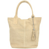 BEIGE LARGE A4 LIGHTWEIGHT SUEDE LEATHER BAG SHOPPER BAG WITH POUCH L82