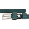 Women's narrow solid leather belt for dresses marine S16 : Colors - green, Strap size - r.95-110 cm