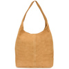 Italienische Handtasche Tasche Leder Wildleder Natural Mustard U35