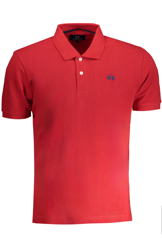 LA MARTINA MEN&#39;S RED SHORT SLEEVED POLO SHIRT