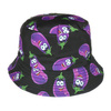 Double-sided bucket hat cap black eggplant cap-m-33