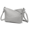 Three-compartment women's leather messenger bag, roomy