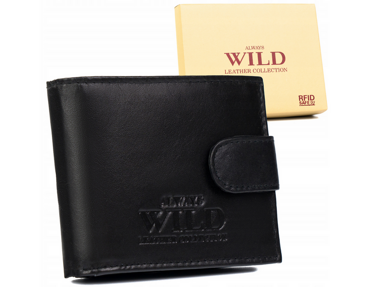 Zippered extended Wild leather men's wallet