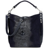 Navy blue suede leather shopper bag W10