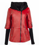 Warme Damen-Lederjacke mit Bukowski-Fleece