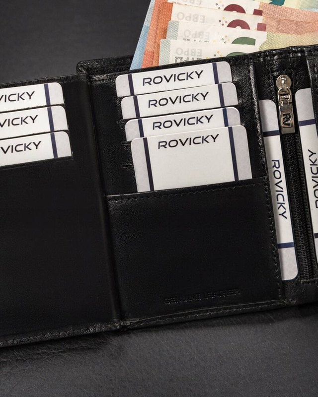 Leather wallet RFID ROVICKY RV-7680272-9-BCA