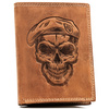 Men's genuine leather wallet Wild ANIMALS N4-CHM SKULL