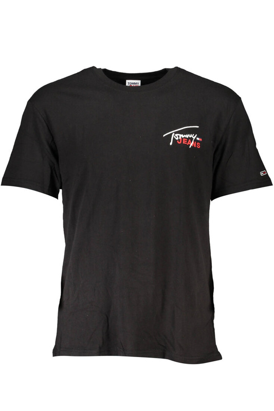 TOMMY HILFIGER BLACK MEN'S SHORT SLEEVE T-SHIRT