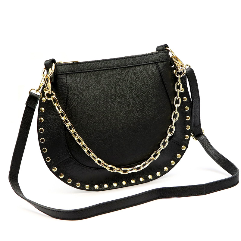 Elegant women's shoulder messenger bag with rhinestones