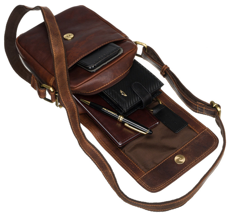 Men's genuine leather sachet Peterson PTN TB-708-COM