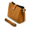 Women's leather shoulder messenger bag with three compartments