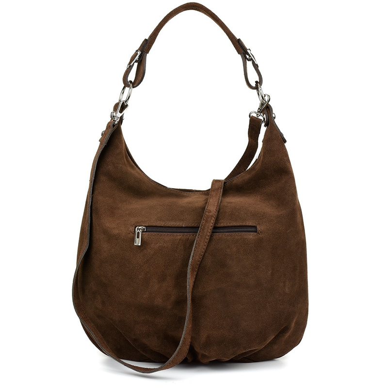 Dark Brown Vera Pelle Suede A4 Leather Handbag K51.